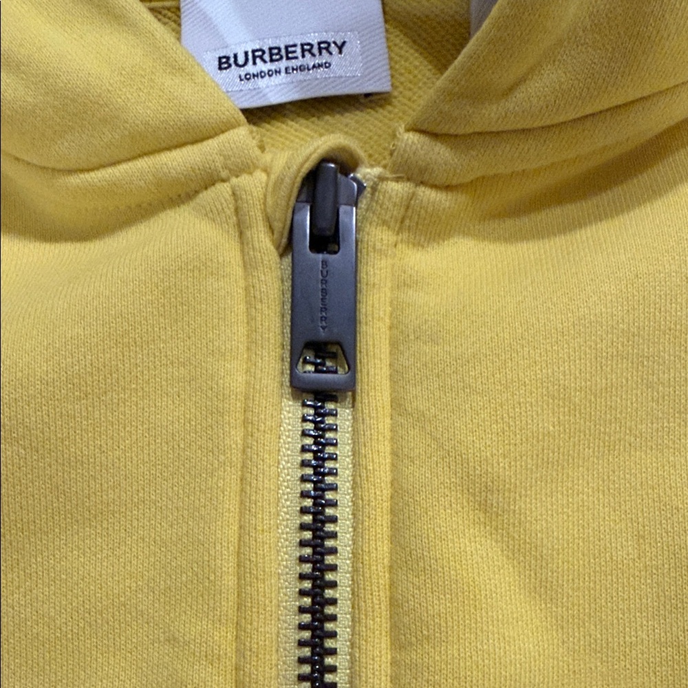 Burberry Yellow Kids Hoodie with Plaid Accents, size 8 - Picture 4 of 11